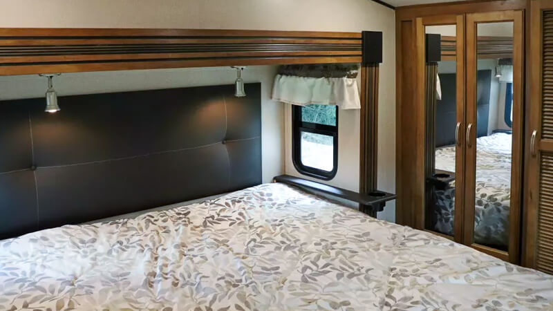 Interior view, king sized bed